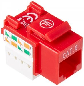 Intellinet 210614 Cat6 Red Keystone Jack Utp