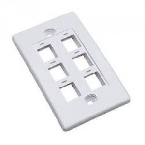 Intellinet 163323 6 Outlet White Wall Plate