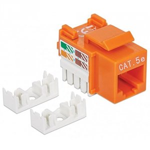 Intellinet 210577 Cat5e Orange Keystone Jack Utp