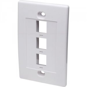 Intellinet 163309 3 Outlet White Wall Plate