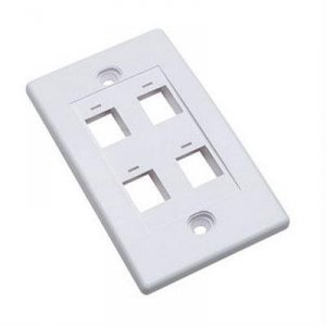 Intellinet 163316 4 Outlet White Wall Plate