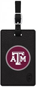 Centon S1-CBT-TAM-00A Black Leather Classic Bag Tag Texas Am