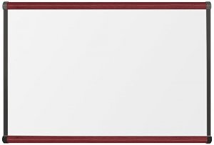 Mooreco 202OB-03 Porcelain Steel Markerboard With Origin Trim - Mahoga