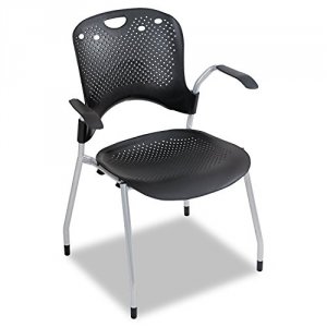 Mooreco 34554 Mooreco Circulation Armless Stacking Chair - Black Polyp