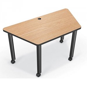 Mooreco 27744-7928-BK Modular Conference Tables - Trapezoid Oak Top