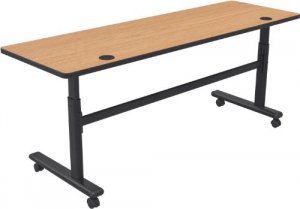 Mooreco 90180-7928-BK Height Adjustable Flipper Table - 7224  Oak Top