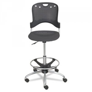 Mooreco 34643 Black Polypropylene Stool With A Pneumatically Adjustabl