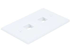 Monoprice 6727 Wall Plate For Keystone, 2 Hole - White