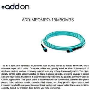 Addon ADD-MPOMPO-15M5OM3S This Is A 15m Mpo (female) To Mpo (female) 1