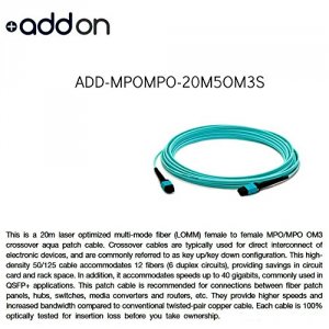 Addon ADD-MPOMPO-20M5OM3S This Is A 20m Mpo (female) To Mpo (female) 1