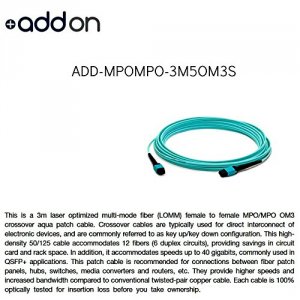 Addon ADD-MPOMPO-3M5OM3S This Is A 3m Mpo (female) To Mpo (female) 12-