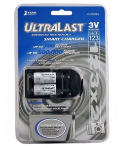 Dantona ULCR123RK Cr123 Rechargeable 2 Cells And Charger