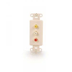 C2g 03954 Decorative Gold Triple Rca Multimedia Insert - Ivory