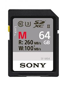 Sony SF-M64/T Memory Card, 64gb, Sf-m64t, Uhs-ii Sd, Cl10, U3, Max R26