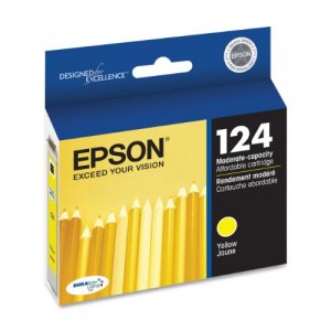 Original Epson EPST124420-S Yellow Ink Cartridge Moderate Use