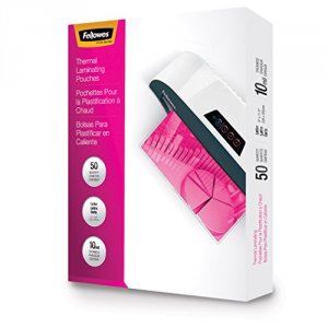 Fellowes 52042 Glossy Pouches - Letter, 10 Mil, 50 Pack - Sheet Size S