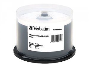 Verbatim 94949 Cd-r, , 700mb, 52x, White Thermal Printable, 50pk Spind