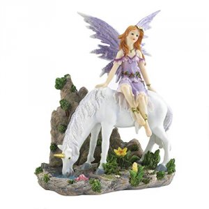 Dragon 10018600 Lavender Fairy And Unicorn Figurine