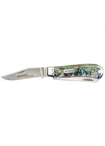 Imperial IMP19PRT Small Trapper Folding Knife Abalone Swirl Handle