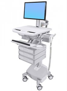 Ergotron SV44-1332-1 Styleview Cart With Lcd Pivot, Life Powered, 3 Dr