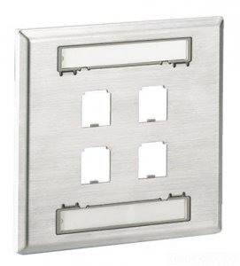 Panduit CFPL4S-2GY Mini-com Stainless Steel Faceplate