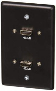 C2g 39879 Single Gang Wall Plate With Dual Hdmi Pigtails Black