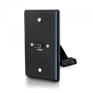 C2g 39878 Single Gang Wall Plate With Hdmi Pigtail Black