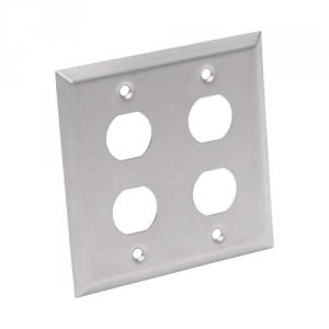 Tripp N206-FP04-IND Rj45 Bulkhead Wall Plate 4 Cutouts Industrial Meta