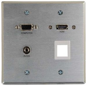 C2g 60135 Rapidrun Hdmi, Vga And Stereo Audio Double Gang Wall Plate W