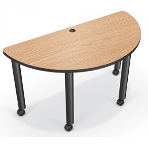 Mooreco 27743-7928-BK Modular Conference Tables - Half Round Oak Top