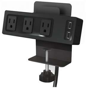 Mooreco 66675 Multi-functional Clamp Mount Outlet  Usb Charger