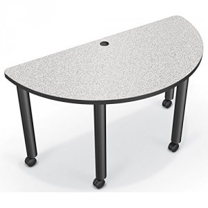 Mooreco 27743-4623-PL Modular Conference Tables - Half Round Grey Nebu