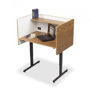 Mooreco 89788 Study Carrel - Oak With A White Interior