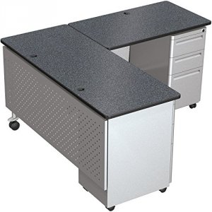 Mooreco 90454-4623-PL Return Desk Set - 72in Graphite Nebula