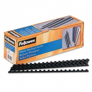 Fellowes 52507 Plastic Combs - Round Back 516 40 Sheets Black 100 Pk -