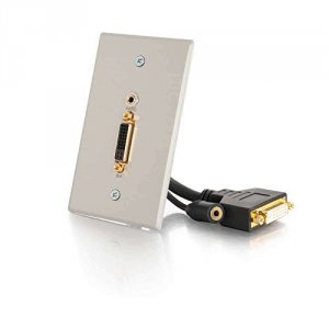 C2g 40353 Dvi +3.5mm Pass-through Wall Plate