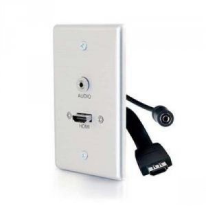 C2g 39871 Single Gang Hdmi Wall Plate With 3.5mm Audio Aluminum