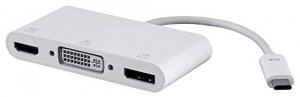 Monoprice 27282 Usb Type-c To 4k Displayport_ Hdmi_ And Single-link Dv