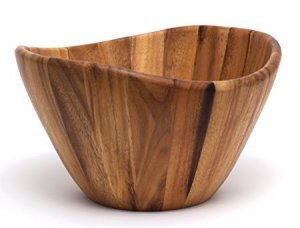 Lipper 1174 Acacia Lrg Wave Bowl 12x7