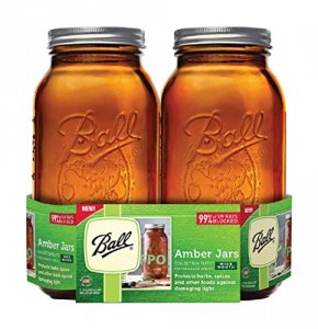 Newell 1440069047 Ball Half Gal Amber Wm Jar 4pk