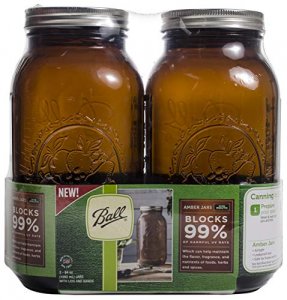 Newell 1440069047 Ball Half Gal Amber Wm Jar 4pk