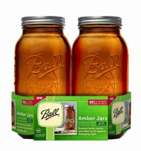 Newell 1440069047 Ball Half Gal Amber Wm Jar 4pk