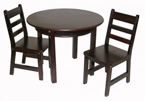 Lipper 524E Rnd Table Chair Set Espresso