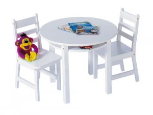 Lipper 524W Rnd Table Chair Set White