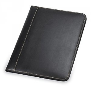 Samsill SAM 71710 Letter Pad Folio - 8 12 X 11 - Leather - Black - 1 E