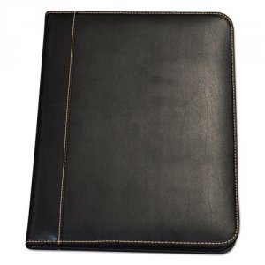 Samsill SAM 71710 Letter Pad Folio - 8 12 X 11 - Leather - Black - 1 E