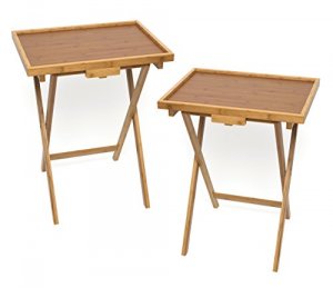 Lipper 801-2 Set 2 Snack Tables Bamboo