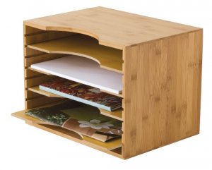 Lipper 811 Bamboo File Organizer W4 Dvdrs