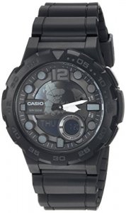 Casio AEQ100W-1BV Mens Black Ana Digi Watch