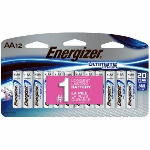 Energizer L91SBP-12 Ultimate Lithium Aa Batteries, 12 Pack - For Camer